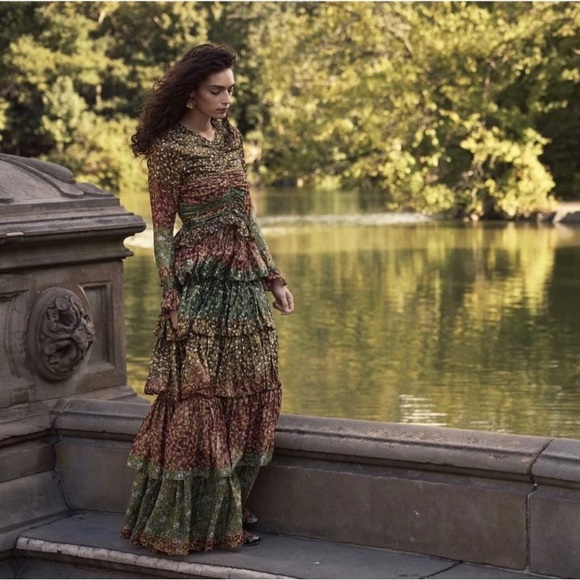 Doen Dresses & Skirts - Doen Aimee Tiered Maxi Dress In Autumn Kaleidoscope XL NWT